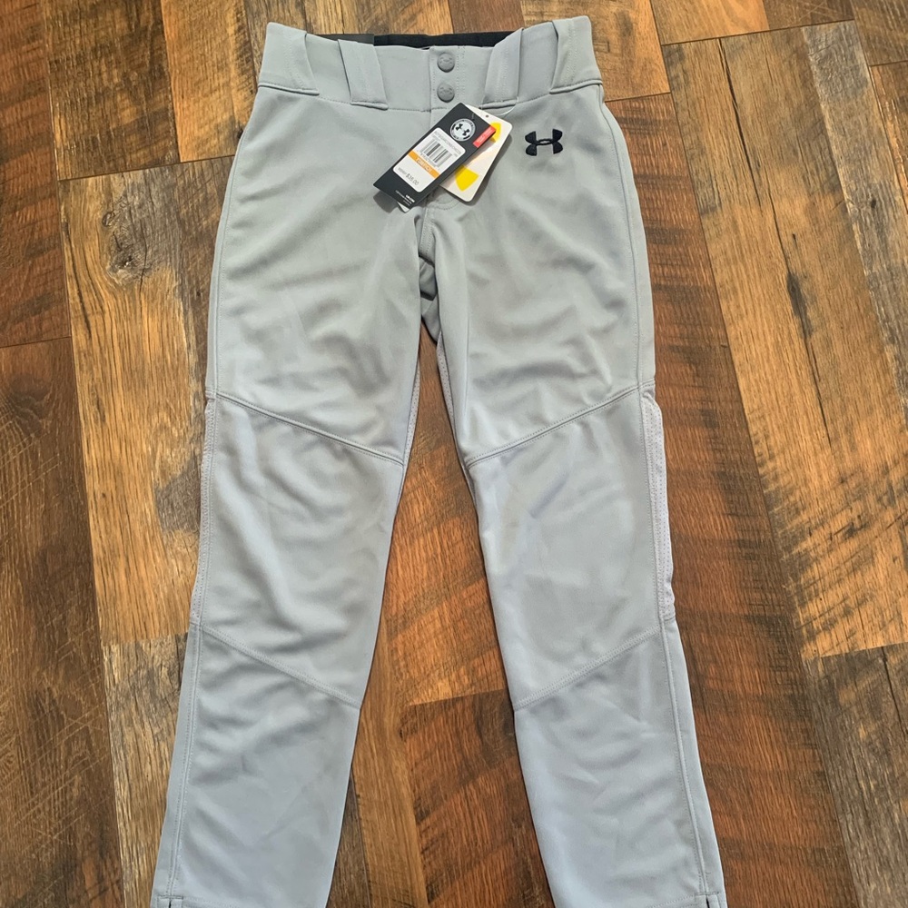 NWT Big Boys Sm Under Armour Gray Baseball Pants